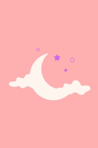 Baby Pink Notebook: Moon, Clouds and stars