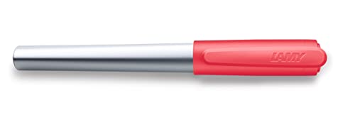 Lamy Pluma estilográfica nexx 0D5 de aluminio y plástico en color rojo neoncoral con mango antideslizante y resorte de acero, grosor M