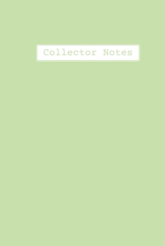 Collectors Notebook Journal. Record Keeping. Collector Notes. A5 Notebook. Pastel Green Notebook 165 Lined Pages.