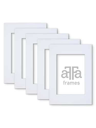 aFFa frames Passe Partout | Paspartú Minimalista para exhibir tus Fotos, Pósteres, Diplomas | Cartón, Blanco, 40x50 cm | Kit de 5