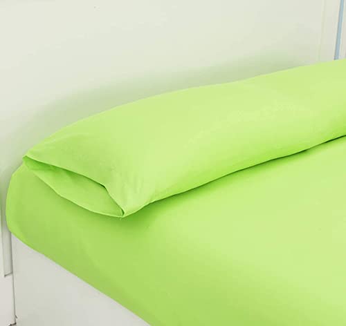 Dalina Textil Fundas Almohada 135cm- Funda Almohada 45x150cm Largo para Cama 135 Color Verde Lima Poliéster Transpirable y Suave, Sin Cremallera.