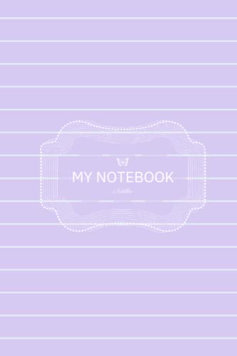 Pastel line notebook (Nuttha) violet color ver.: 160 pages, 6x9 inches, purple, violet color, butterfly, gift