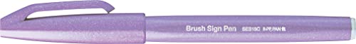 Pentel SES15C-V3X Brush Sign Pen - Rotulador de punta de pincel (1 unidad), color morado claro
