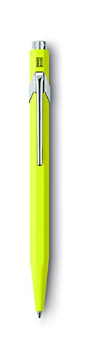 Caran d’Ache – Bolígrafo Ballpoint 849 Pop Line Retráctil de Aluminio con diseño fluorescente en forma hexagonal (Amarillo)