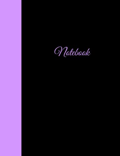 Black and Violet Pastel College Ruled Notebook: Wide Ruled Lined Paper 120 pages - 8.5 x 11 in, Large, A4