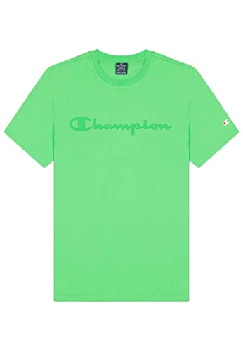 Champion Legacy American Classics Logo S/S Camiseta, Verde Claro, L, Hombre