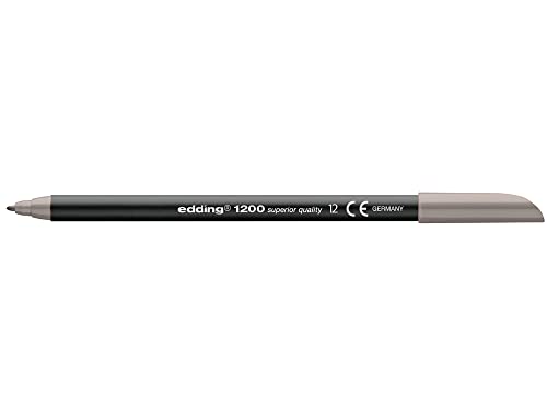 Edding - Rotulador punta fibra 1200 gris n.12 -punta redonda 0.5 mm (10 unidades)