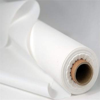 Textile Station - Rollo completo de tela de algodón egipcio (112 cm de ancho, 23 m, rollo de algodón de entrega rápida, rollo blanco), color blanco