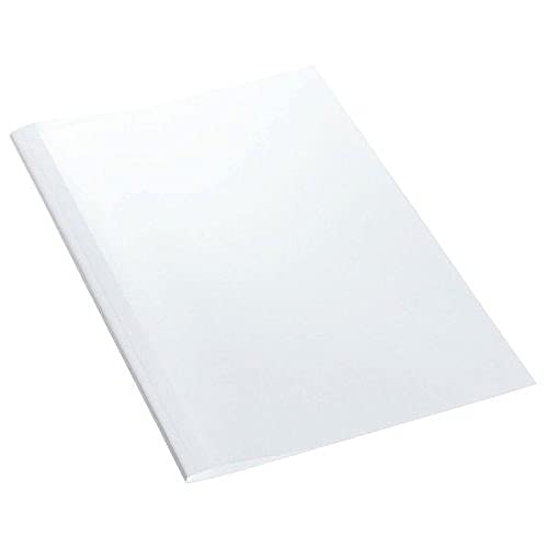 LEITZ 177163 - Tapas encuadernación térmica transparentes PVC 150 micras contratapa cartoncillo 245 gr. Lomo 10 mm (caja 100 ud.) color blanco