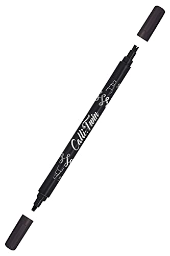 ONLINE Calli. Twin Pen con doble punta, punta de doble contorno, punta de caligrafía y pincel de escritura a mano, bolígrafo para caligrafía, acuarela, color negro