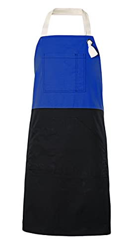 VELILLA 404210B; Delantal peto bicolor; color azul ultramar; talla única