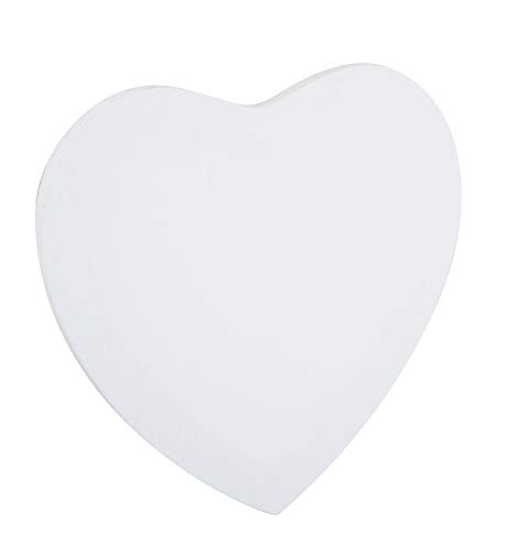Honsell-Bastidor con Forma de corazón, 30 x 30 x 1,5 cm, Tela 100% algodón Resistente con Grapas en la Parte Trasera para Pintura al óleo y acrílico y técnica de Estarcido, Color Blanco, (12232)