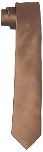 Amazon Brand - Hikaro Corbata estrecha para hombre hecha a mano con aspecto de seda de 6 cm - Marron oscuro
