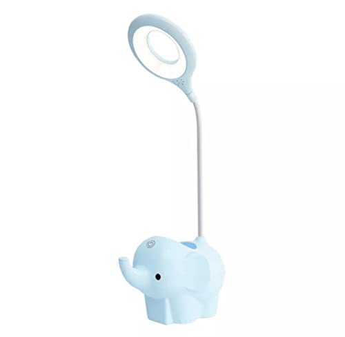 BEL AIR HOME - Lámpara de Escritorio Led Táctil 5W con batería, diseño de elefante infantil y 3 temperaturas de luz, ideal para teletrabajo, estudio y dormir - (Azul)