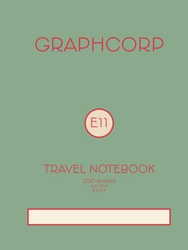 Graphcorp E11 Travel Notebook Olive: 200 Page Travel Bullet Journal / Notebook / Diary / Sketchbook