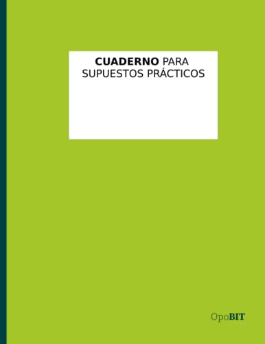 Cuaderno para supuestos prácticos, A4 (Folios Blancos, sin cuadrículas) 110 Hojas, Color Verde Lima (Cuadernos y libretas)