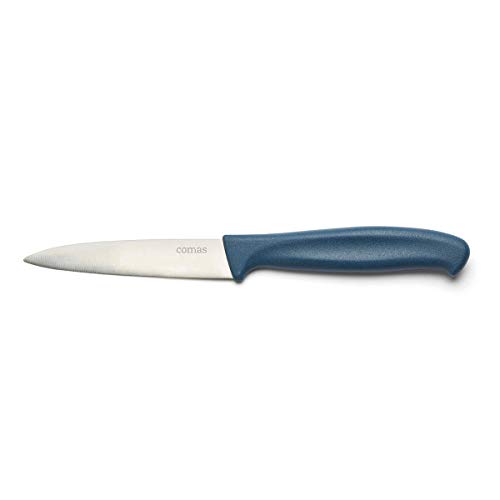 Comas Cuchillo Multiusos para Cocina Puntilla con Hoja de Filo de 21 cm. Mango Ergonómico Azul Para Fácil Sujeción.
