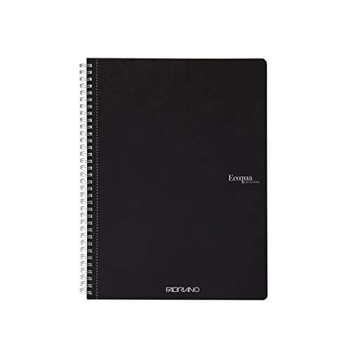 Fabriano EcoQua - Cuadernos encuadernados en espiral, color negro