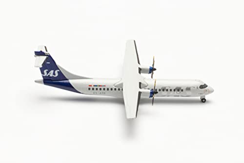 Herpa Miniatura del avión SAS Scandinavian Airlines ATR-72-600, ES-ATD Skjalm Viking, Escala 1/500, Modelo prefabricado, maqueta de colleción, modelismo, Avion sin Soporte, Figura plástico