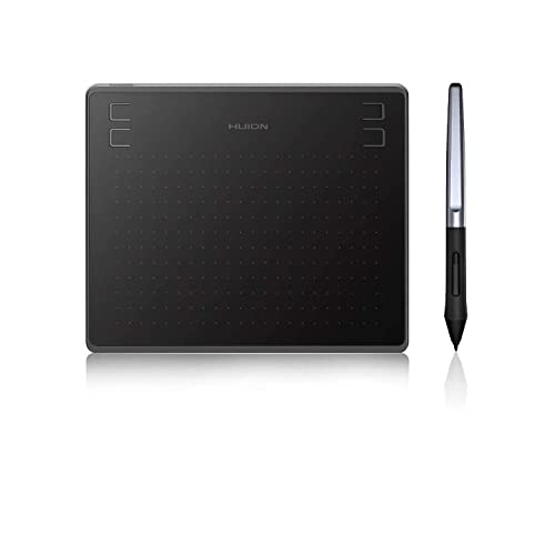 HUION HS64 Tableta Gráfica de Dibujo, con Stylus PW100 sin Batería, 4 Teclas Express Personalizadas para Principiantes, Tableta con Lápiz de 6,3 × 4 Pulgadas para Mac, PC con Windows y Android