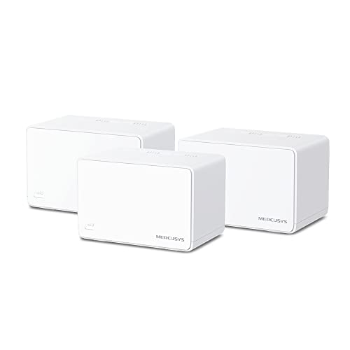 MERCUSYS Halo H80X(3-Pack) - Router Mesh WiFi 6 AX3000, Doble Banda 2 4Ghz/5Ghz, 3X Puertos Gigabit, Cobertura hasta 650m², MU-MIMO,OFDMA, 1024-QAM