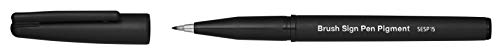 Pentel SESP15-AX Brush Sign Pen Rotulador con tinta pigmentada, punta de fibra tipo pincel, negro, 1 unidad