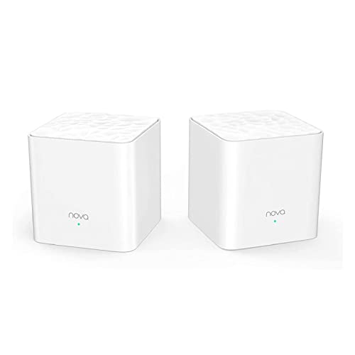 Tenda Nova MW3 Mesh - AC1200 Router Sistema WiFi de Red en Malla (Dual Banda, Seamless Roaming, Fast Ethernet, Control Parental), pack 2, Color Blanco