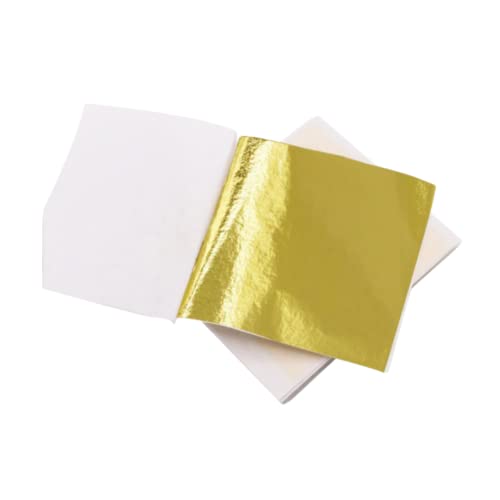 100 Hojas Pan de Oro de Imitación para Artes,Artesanía de Dorado, Dorado Manual,Hojas Hojas Oro Pegatinas Decorativas para Decoración Artesanía Scrapbooking Paper Craft