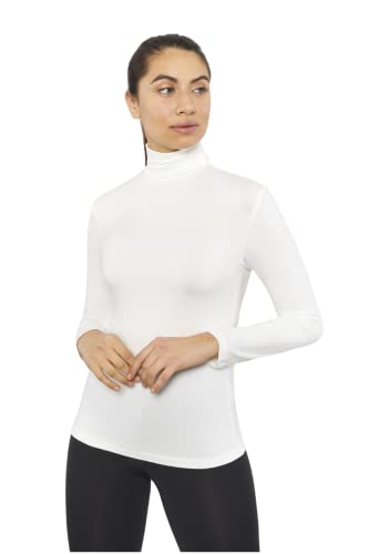 Camiseta Interior Térmica para Mujer - Cuello Vuelto - Colores a Elegir (as4, Alpha, XX_l, Regular, Regular, Blanco, XXL)