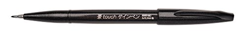 Pentel - Rotulador Touch con punta de pincel, Color negro (SES15C-A)