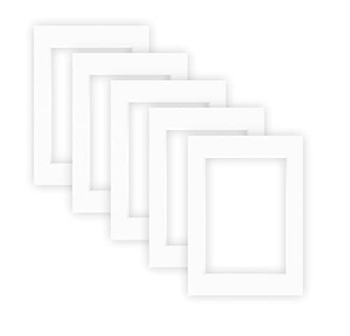 nielsen Conservation paspartú cartón 1,5 mm | juego de 5 | formato exterior 13x18 cm para formato de imagen 9x13 cm | blanco polar (blanco claro) | superficie estructurada | passepartout passe-partout
