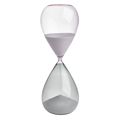 TFA Dostmann Reloj de Arena de 30 Minutos, 18.6010.02.40, de Cristal, Temporizador, Color Gris y Rosa, Arena, 90 x 230 mm