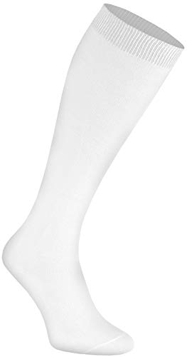 Rainbow Socks - Hombre Mujer Calcetines Largos de Bambu - 1 Par - Blanco - Talla: EU 36-38
