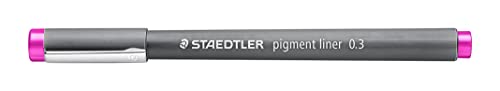 Staedtler 308 03-61. Rotuladores Fineliner Pigment Liner. 10 marcadores permanentes de color fucsia y 0,3 mm de ancho.
