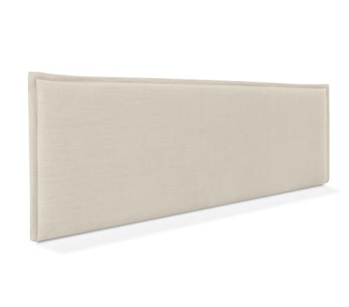 DHOME Cabecero de Lino Natural Liso con Ribete Cabezal Tapizado Cama Dormitorio Moderno Top Trending (Beige, 160cm (Camas 150/160))