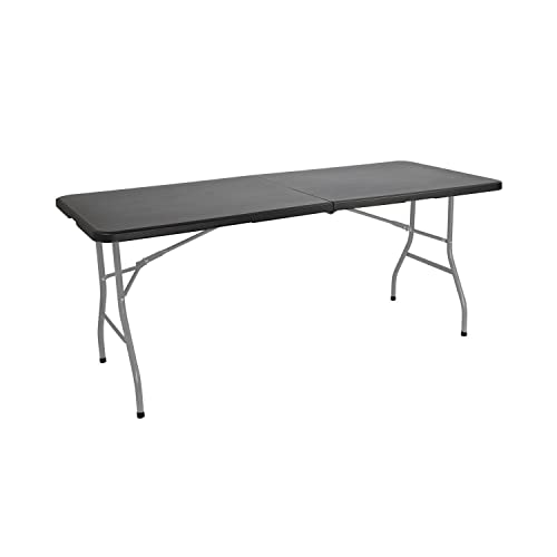 Mesa Catering Plegable Portátil Rectangular de 180 cm | 7house | Mesa Multiusos: Camping, Eventos en Espacios Exteriores o Interiores | Mesa Resina y Patas Acero | 4-6 Personas y Carga de 150kg