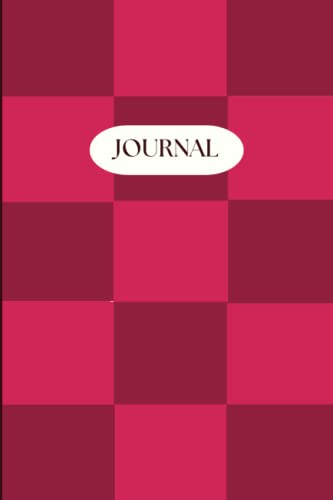100 Page Lined Notebook - Raspberry and Scarlet Red Checkered Journal