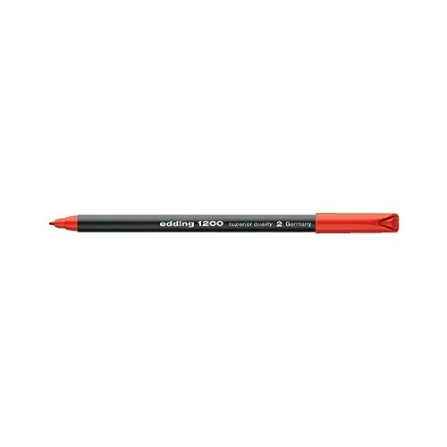 edding 1200 rotulador de color de trazo fino - rojo - 1 rotulador - punta redonda de 1 mm - marcador dibujar y escribir