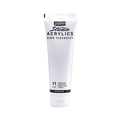 Pébéo - Acrílico Fine Studio - Pintura acrílica Blanco - Blanco De Titanio - 250 ml