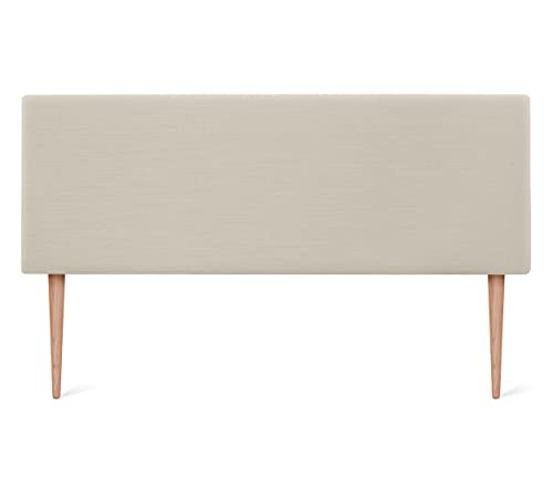 DHOME Cabecero de Lino Natural Liso Cabezal Tapizado Cama Dormitorio Moderno Top Trending (Beige, 150x105cm con Patas (Camas 150/160))