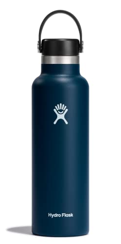 HYDRO FLASK, Cantimplora Isotérmica 621 ml, Botella Térmica Acero Inox., Termo Aislamiento al Vacío, Tapón Flex Cap Antifugas y Recubrimiento Polvo, Libre de BPA, Apertura Estándar, Indigo