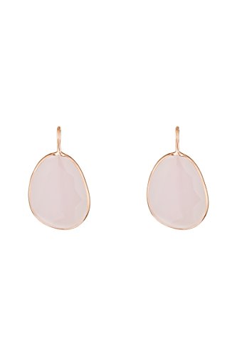 Córdoba Jewels | Pendientes en plata de ley 925 bañados en oro rosa con piedra semipreciosa. Diseño Luxury Mini Gota Rosa de Francia Rose Gold