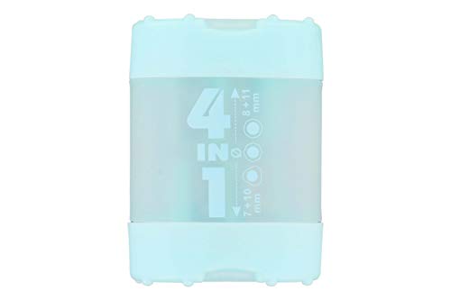 KUM AZ102.83.19-G - Sacapuntas 4 en 1 K4 G de plástico, cierre de click clack, color turquesa pastel