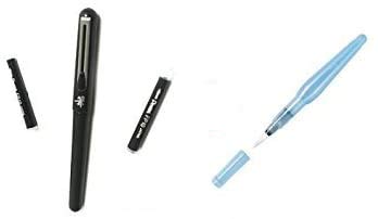 Pentel Arts Pocket Brush Pen with Refills, 1 Pen and 2 Refills & Aquash Water Brush Pen (Medium Point) Profesional Arts Value Set (With Values Japan Original Discription of Goods)