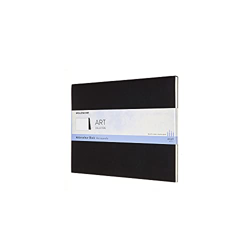 Moleskine, Cuaderno para Acuarelas Art Collection, Cubierta de Cartón, Tamaño Extra Grande 19 x 25 cm, Color Negro, 20 Páginas