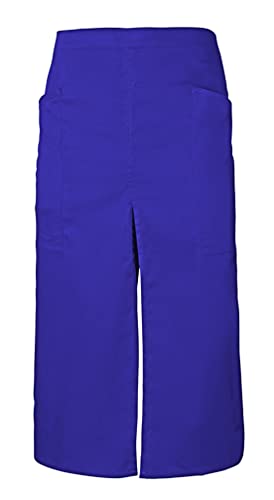 VELILLA 404209; Delantal largo con abertura y bolsillos; color Azul Ultramar; Talla Única