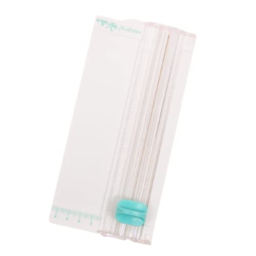 Craftelier - Mini Cizalla Portátil para Medir y Cortar Papel y Cartón para Scrapbooking o Manualidades con Plegadera, Cuchilla y Regla Transparente | Tamaño 9 x 17 cm