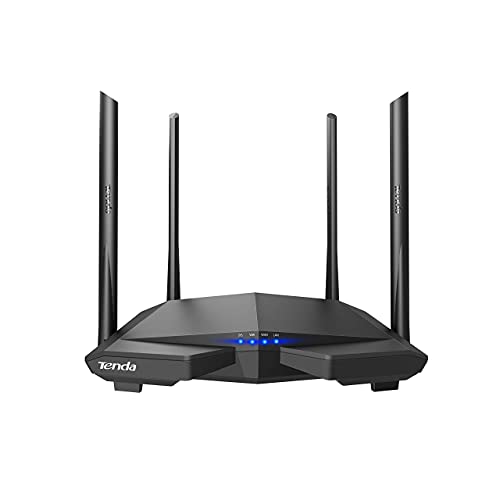 Tenda AC6 Router Inalámbrico Inteligente de Doble Banda (AC1200, 4 Puertos Megabit, WiFi Inteligente, Ahorro de Energía, 4x 5dBi HG Antenas), Color negro