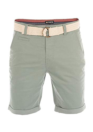 Riverso RivHenry W30 - w42 - Pantalones cortos para hombre, 98% algodón, azul claro, azul marino, rojo, verde, naranja, beige, gris Verde mineral (12300). 42 W