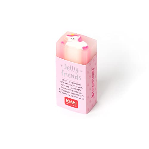 Legami - Goma perfumada, Jelly Friends, 2,2 x 5 cm, Tema Unicorn, Aroma Azúcar Hilado, Borrado Suave y Limpia